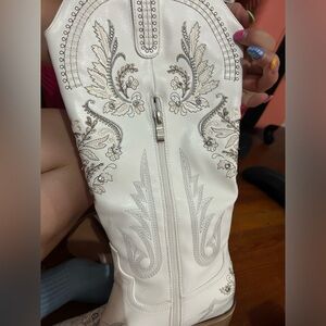 Amazon white tall boots, size 9